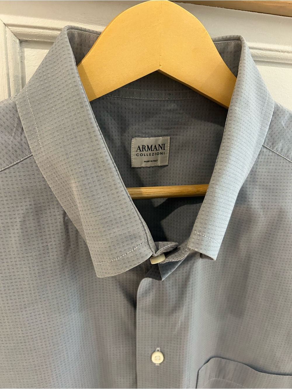 Armani Collezioni Men's Light Blue Dress Shirt